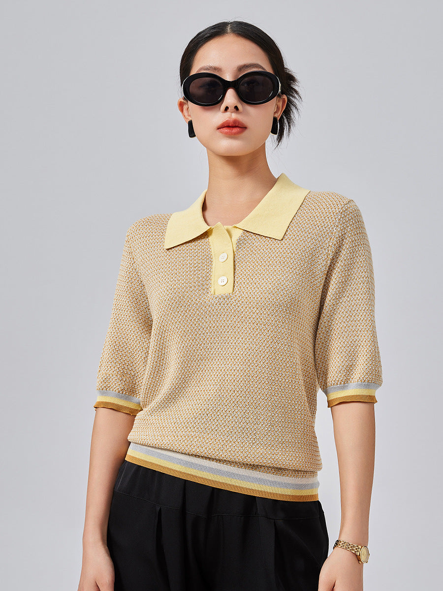 高級シルクニット一目惚れ! 必ず目を引くカットソー