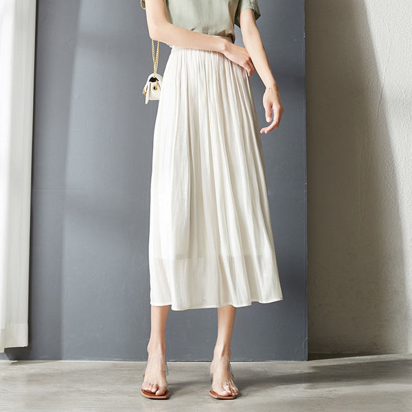 utilite ♡ ロングスカート 綿スカート チャコールグレー フリーサイズ