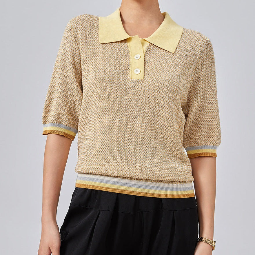 高級シルクニット一目惚れ! 必ず目を引くカットソー