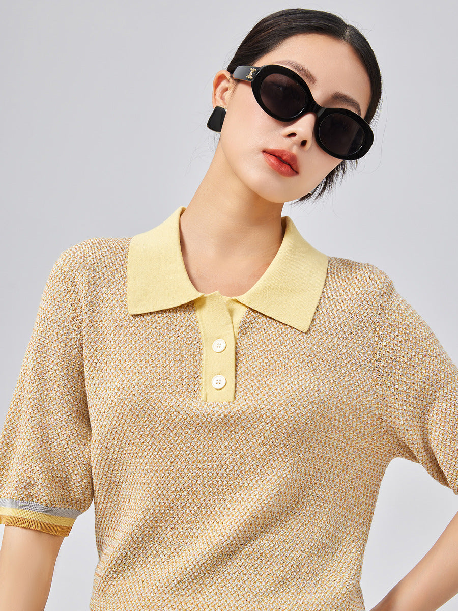 高級シルクニット一目惚れ! 必ず目を引くカットソー